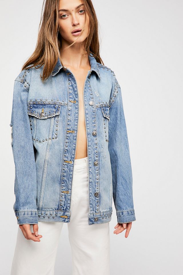 Studded Denim Trucker Jacket | Free People