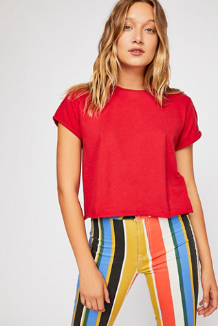 We The Free The Perfect Tee at Free People in Red, Size: XS