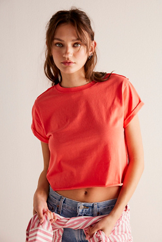 We The Free The Perfect Tee At Free People In Radiant Watermelon, Size: XL