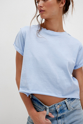 We The Free The Perfect Tee at Free People in Cashmere Blue, Size: XL