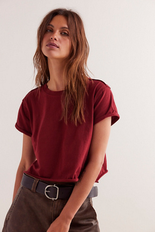 We The Free The Perfect Tee at Free People in Pomegranite, Size: XS