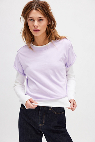 We The Free The Perfect Tee At Free People In Pastel Lilac, Size: XL