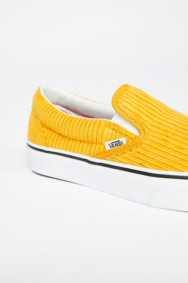 Yellow corduroy slip on vans sales