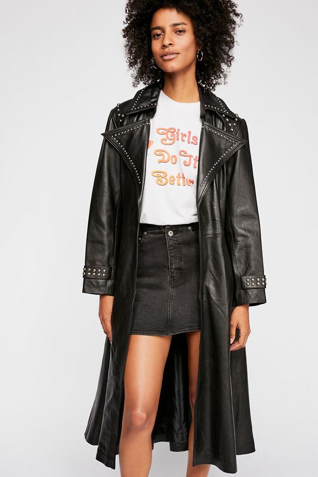 Studded Leather Trench Coat #2
