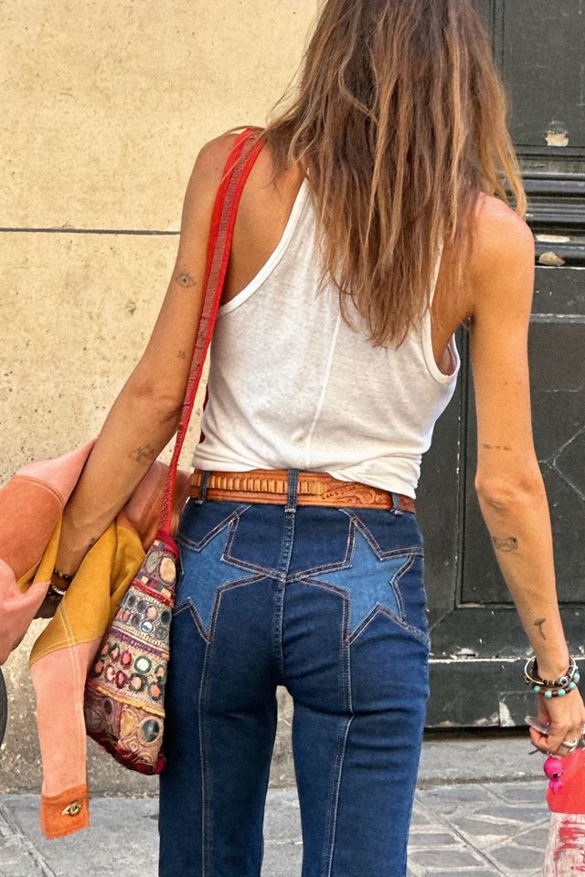 Jeans With Star On Pocket