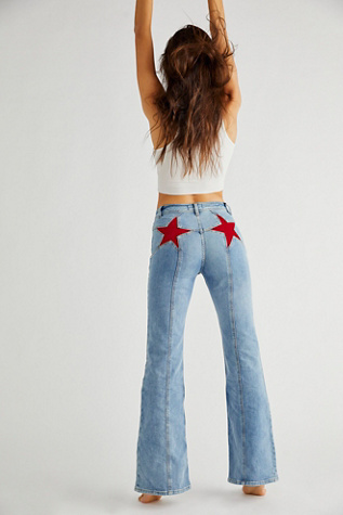 Buy Free People Hit Back Slim Flare Pants By - Amber At 66% Off