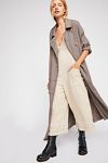 Blazer Trench Coat Free People 'Sweet Melody' Beige à Rayures - Taille XS, Neuf Avec étiquette