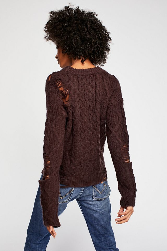 Jolene Destroyed Cable Sweater #2