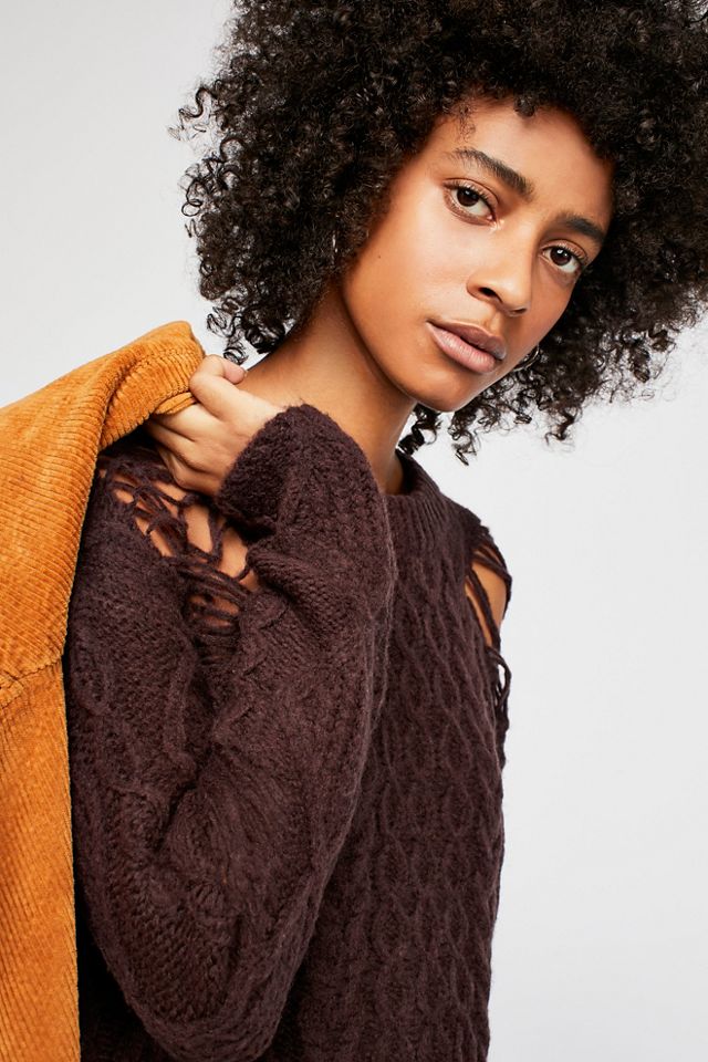 Jolene Destroyed Cable Sweater #3