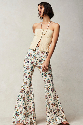 Just Float On Printed Flare Jeans | Free People