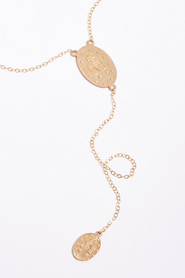 Rosary Drop Lariat Necklace #1