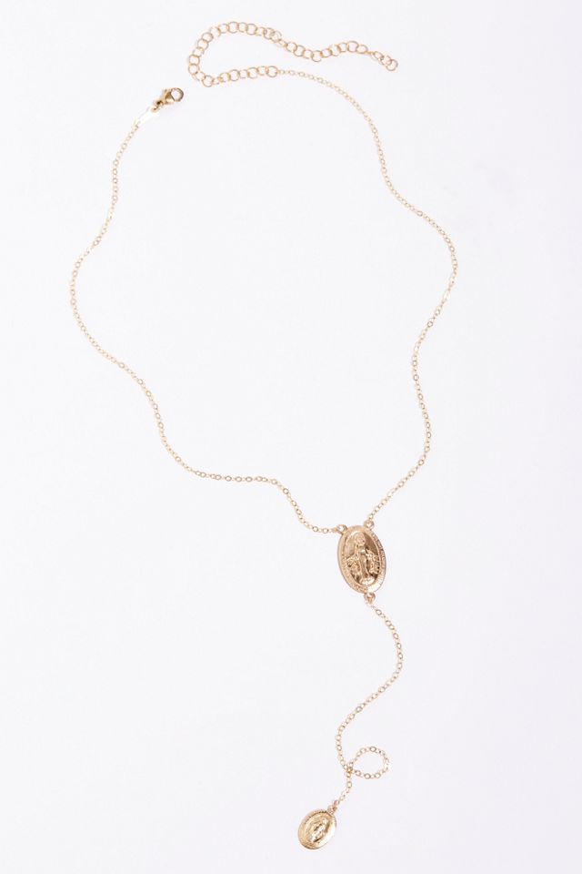Rosary Drop Lariat Necklace #2