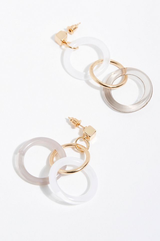 Asymmetrical Resin Hoop Earrings #1