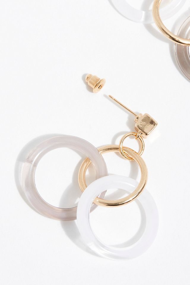 Asymmetrical Resin Hoop Earrings #2