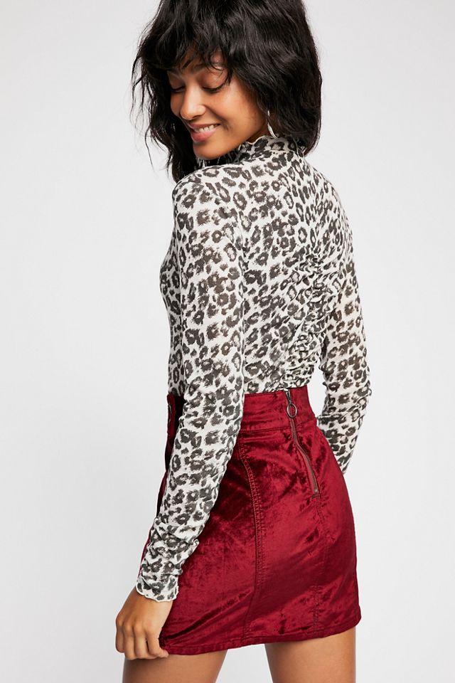 Retro Bodycon Velvet Skirt #1
