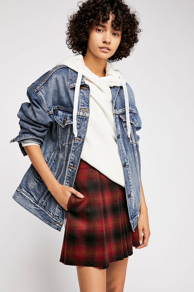 High Waist Pleated Plaid Mini Skirt