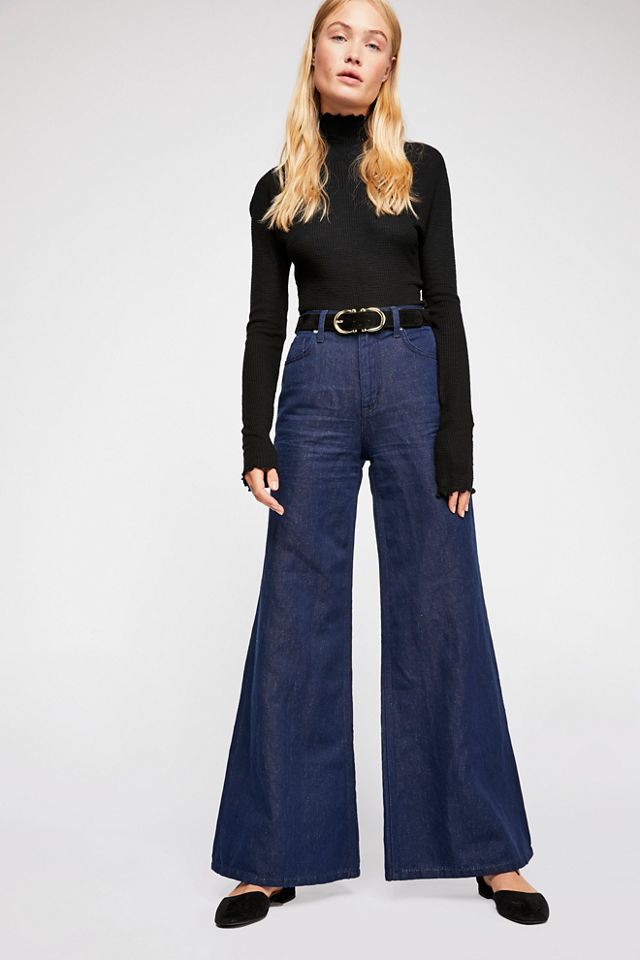 Free People La Bomba Wide-Leg Jeans Pants Size 24 MSRP: $148.00