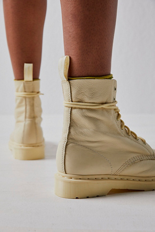 1460 mono smooth leather lace up boots white