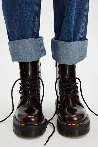 未使用　Dr. MartensJADON Burgundy Jadon Burgundy Smooth Leather Boots – Posers Hollywood