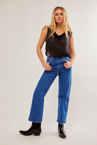 Levi's Ribcage Straight Ankle Jeans In Jazz Pop