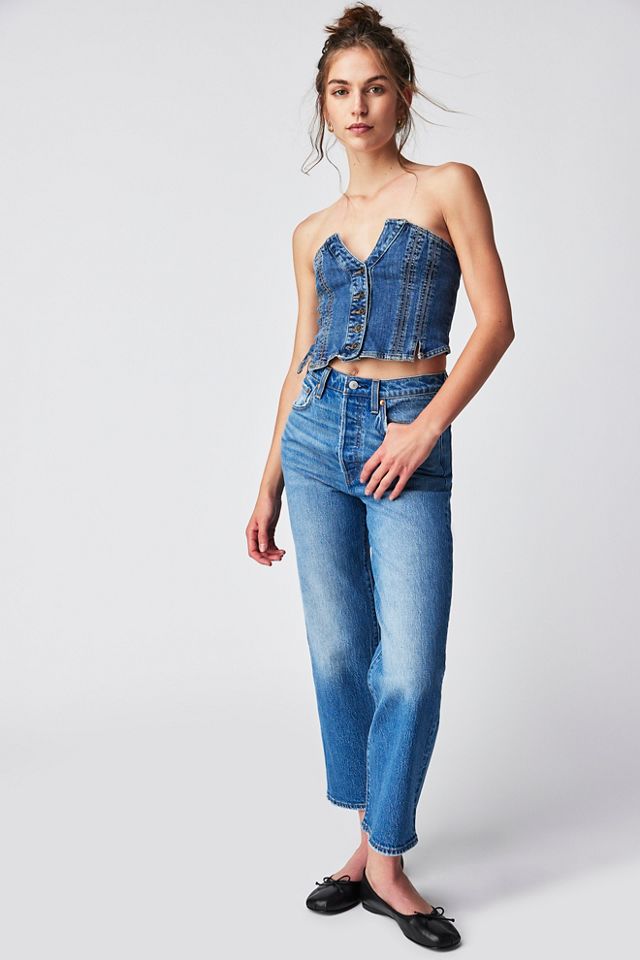 Ribcage Straight Ankle Jeans | Free