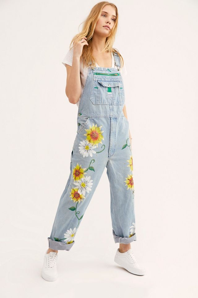 Rialto Jean Project Floral Painted Overalls Free People