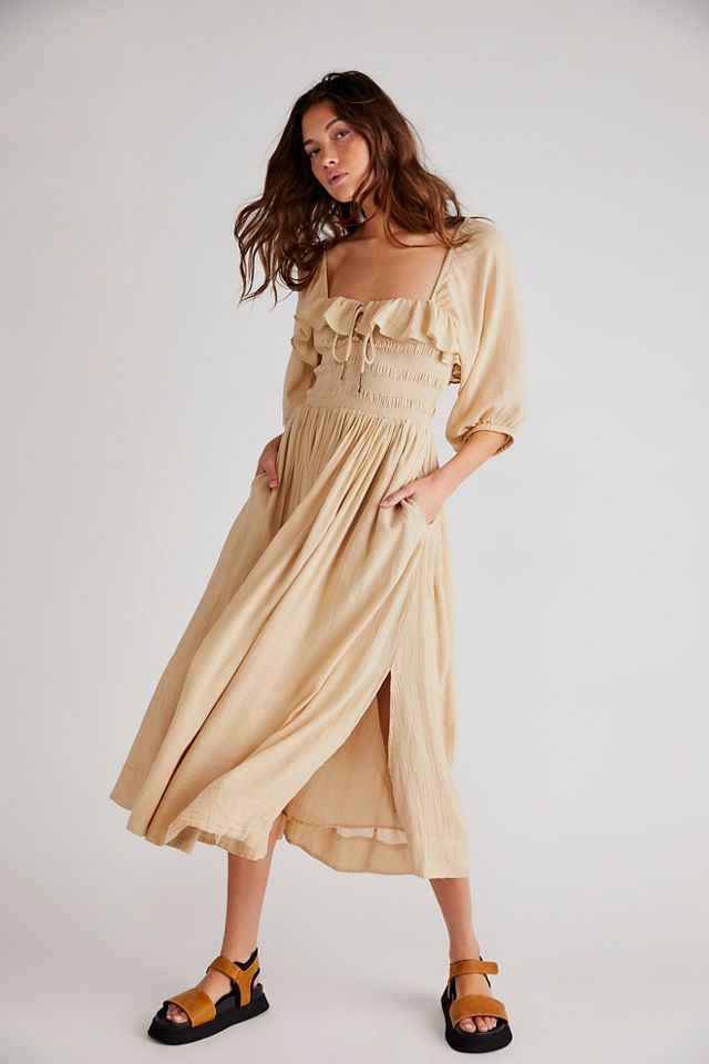 Prina Midi Dress by free-est at Free People in Pink, Size: S