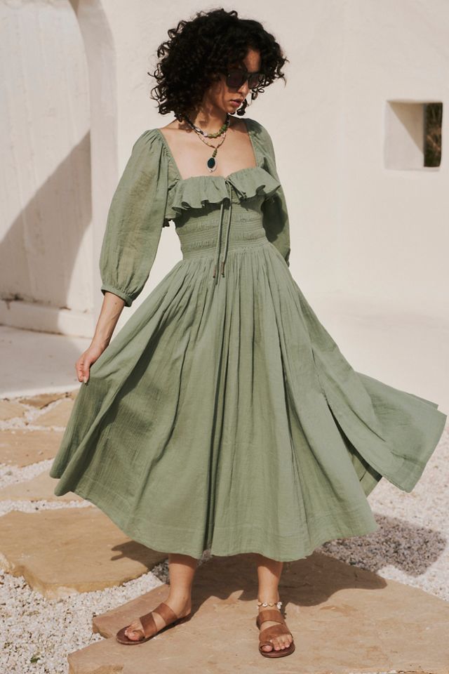 Oasis green sale midi dress