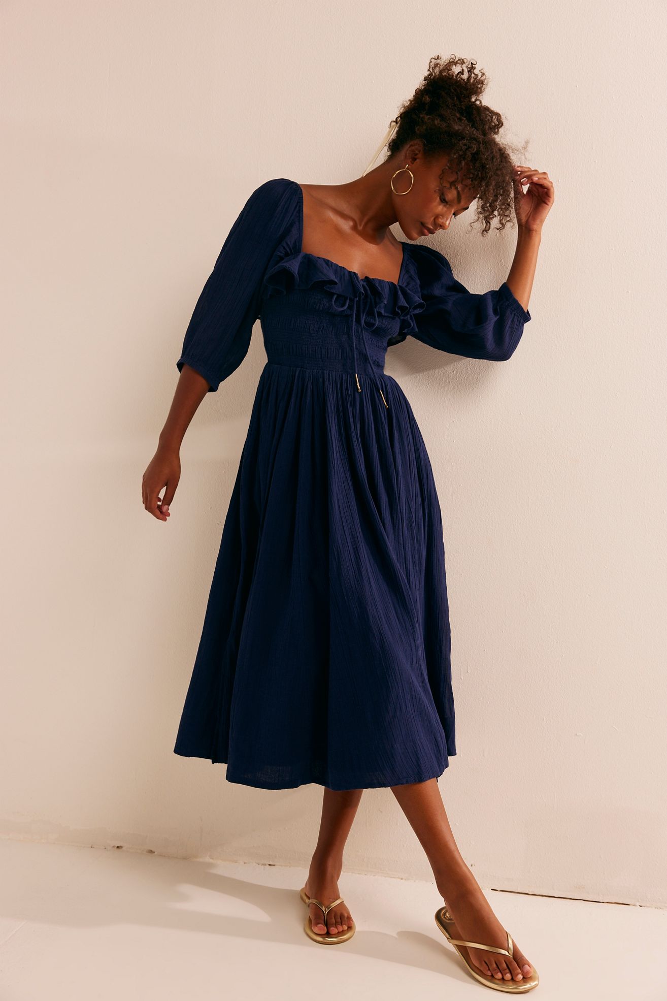 knee length dresses for ladies FREE PEOPLE Adriel Midi Dress main image 0