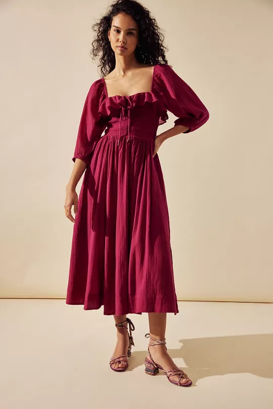 Oasis red best sale midi dress