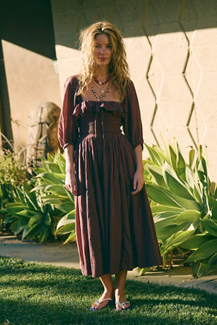 Oasis Midi Dress By free-est At Free People In Chocolate Fondant, Size: Large