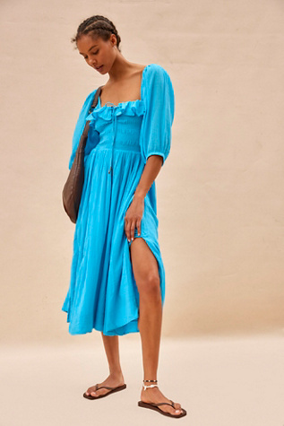 Oasis Midi Dress by free-est at Free People in Tropical Blue, Size: XS