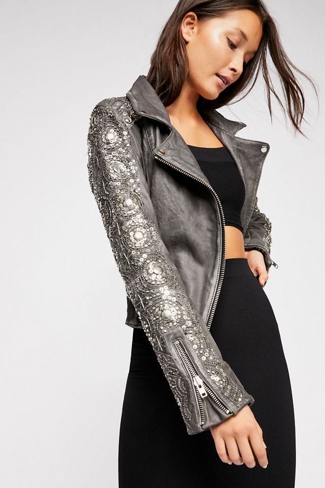 Free people embellished jacket sale