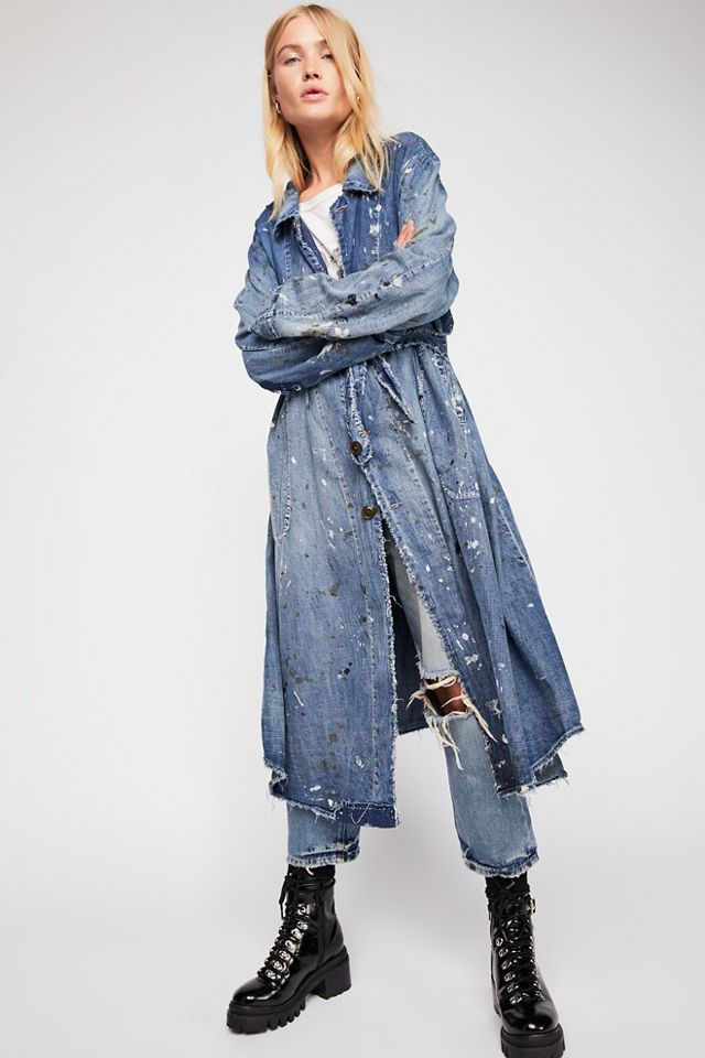 Magnolia Pearl Wells Denim Painter Smock Coat #1
