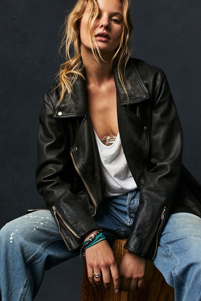 Free people deals leather jacket