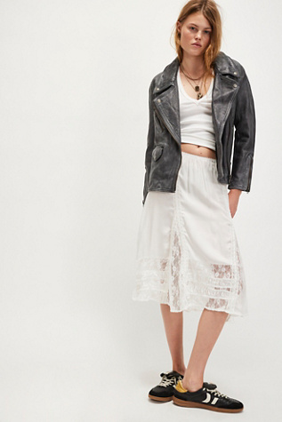 Женская куртка We The Free Jealousy Leather Moto, цвет: Угольный серый — фото 4