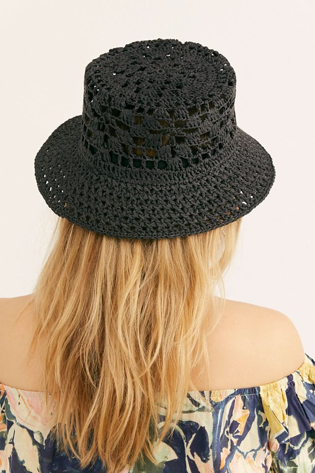 Quinn Crochet Straw Bucket Hat #1