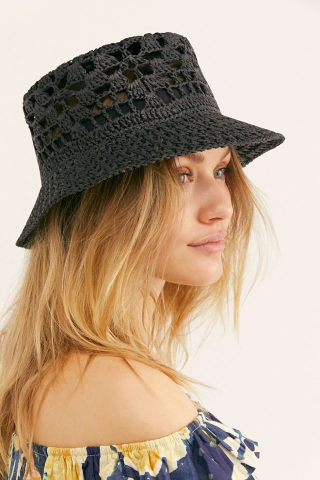 Quinn Crochet Straw Bucket Hat #2