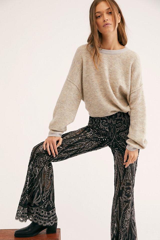 Sequin Bell Bottom Pants | Free People