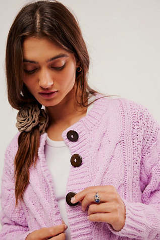 Bonfire Cardi at Free People in Lilac Bouquet, Size: Large