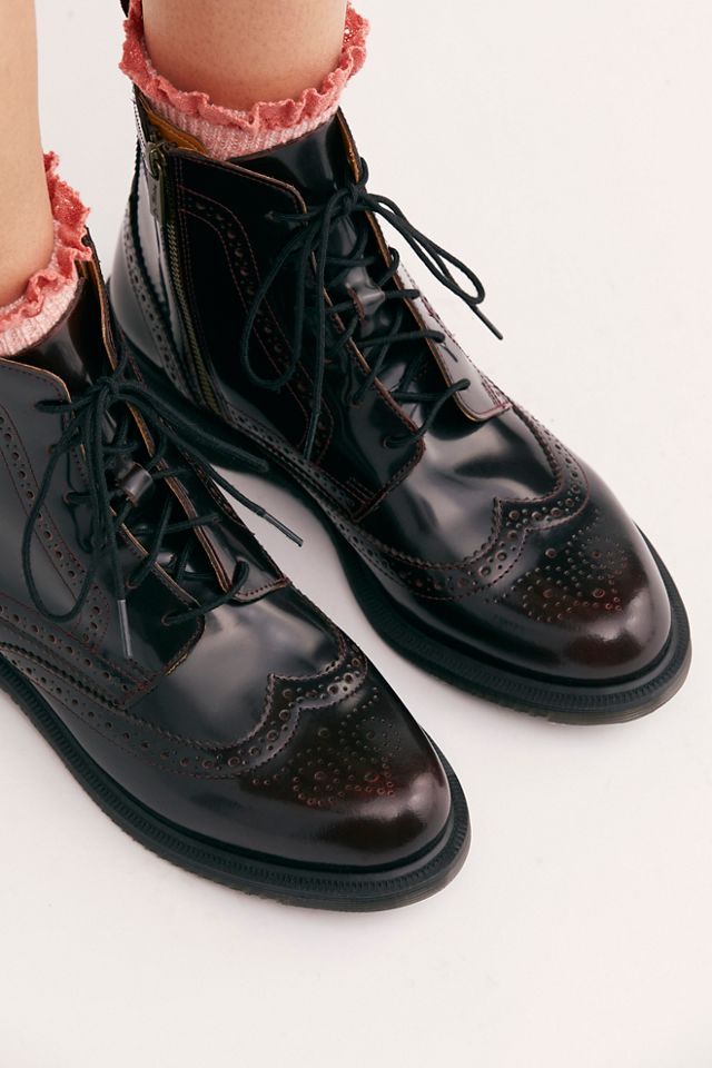 Dr. martens delphine 8-eye brogue boot red sale