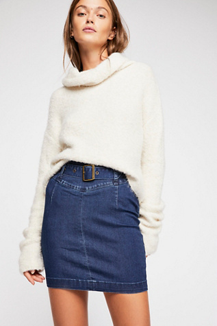 free people denim pencil skirt