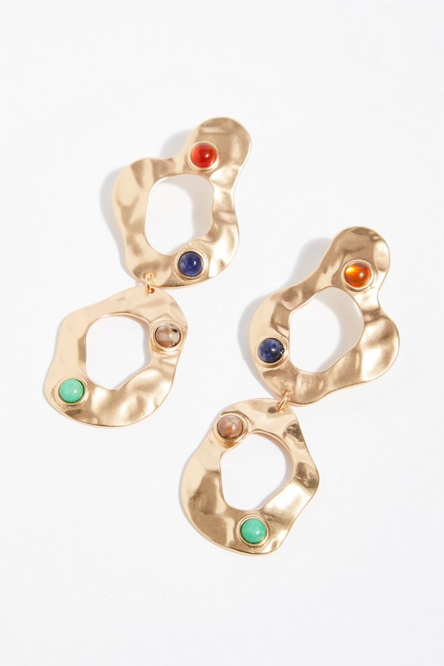 Zoe Stone Hoop Earrings #1