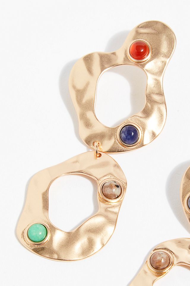 Zoe Stone Hoop Earrings #2