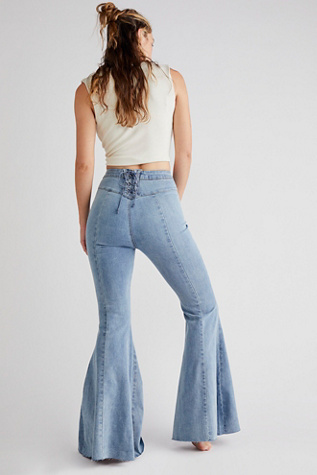 CRVY Super High-Rise Lace-Up Flare Jeans | Free People