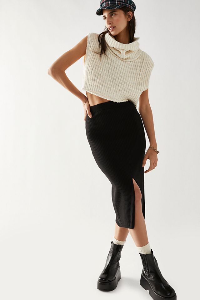 Free People helen rib tube skirt