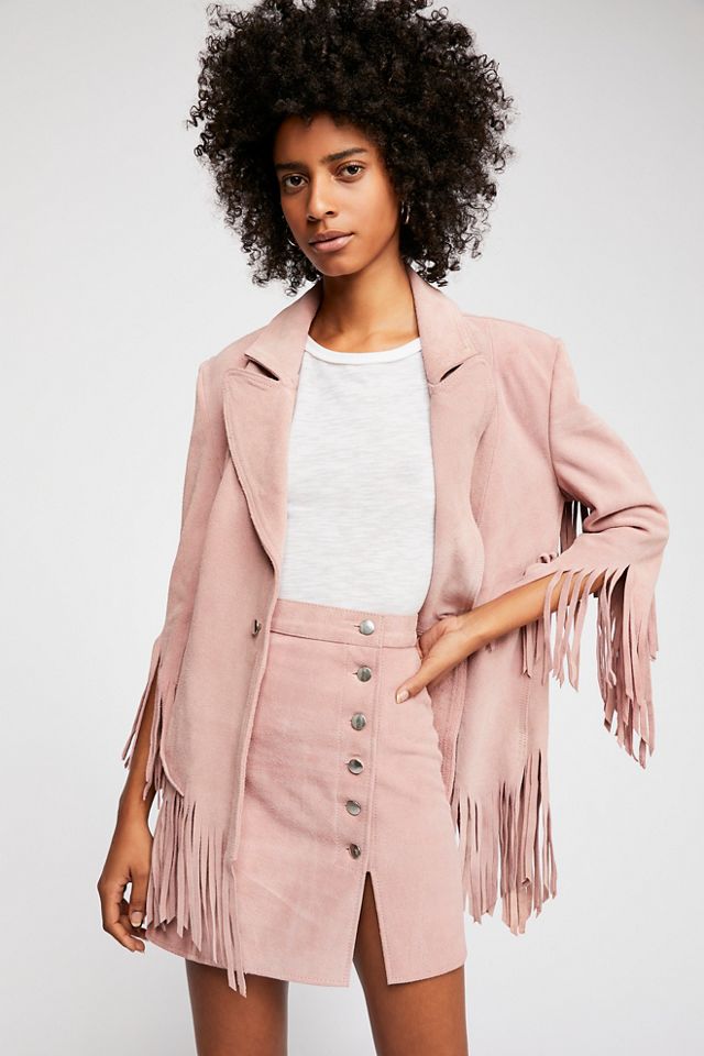 Suede Fringe Blazer  #1