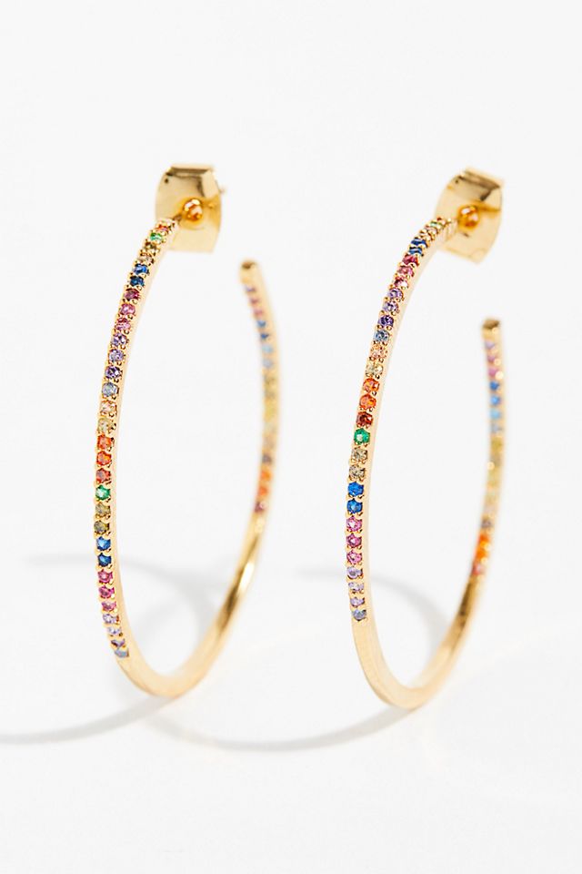 Tai Rhinestone Medium Hoop Earrings #1