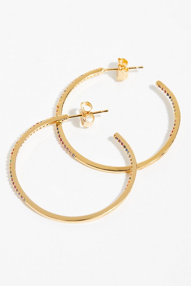 Tai Rhinestone Medium Hoop Earrings #2