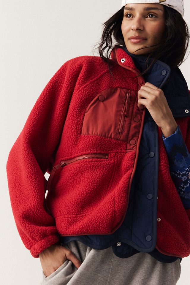 Free People HIT THE SLOPES Fleece Jacket Movement Collection